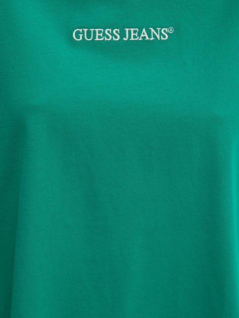 Guess Jeans t-shirt bawełniany damski kolor turkusowy W5RI42 K8HM0