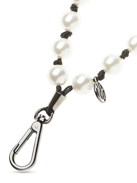 Maison Michel pearl-design bag charm - White - zdjęcie produktu nr 2