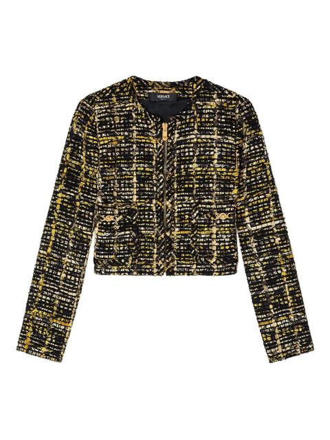 Versace tweed zip-front jacket - Black - zdjęcie produktu nr 1