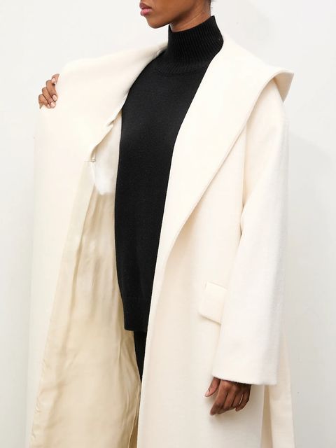 Answear.LAB płaszcz wełniany kolor beżowy