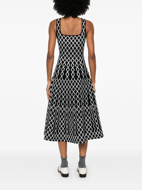 Maje geometric-print midi dress - Black
