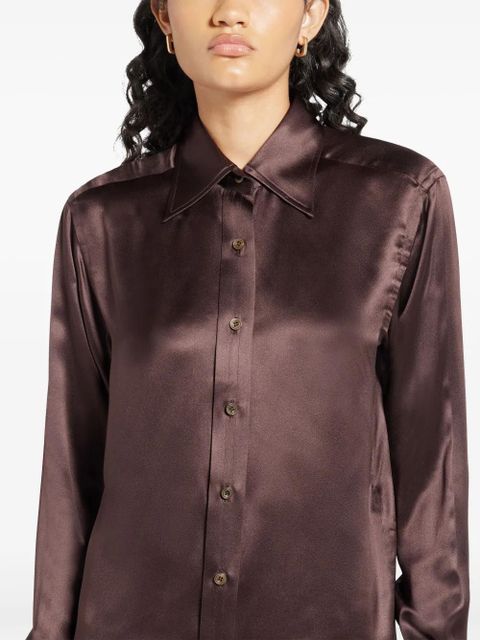 TOM FORD buttoned silk shirt - Brown