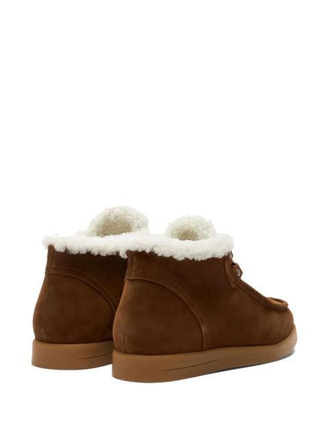 Casadei Dami Passage shearling-trim lace-up boots - Brown