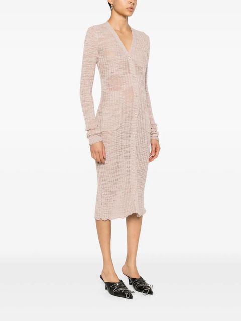 Acne Studios semi-sheer panel ribbed-knit cardigan - Pink