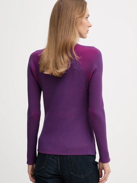 Calvin Klein Jeans sweter damski kolor fioletowy z półgolfem LV047D316G - zdjęcie produktu nr 2