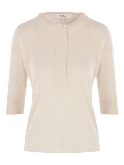 Chloé Henley top - Neutrals - zdjęcie produktu nr 1