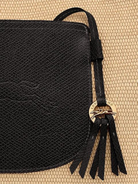 Longchamp Le Pilage woven straw tote bag - Black
