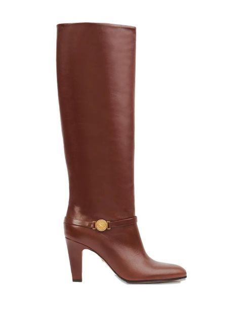 Chloé 85mm Eve medallion-detail boots - Brown - zdjęcie produktu nr 2