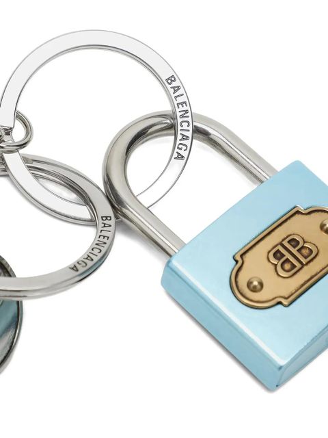 Balenciaga padlock charm keyring - Silver