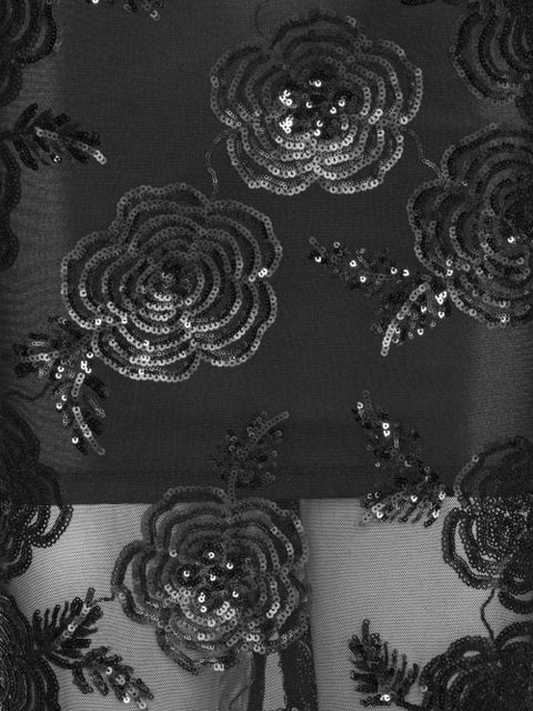 ROTATE BIRGER CHRISTENSEN floral-embellishment midi skirt - Black