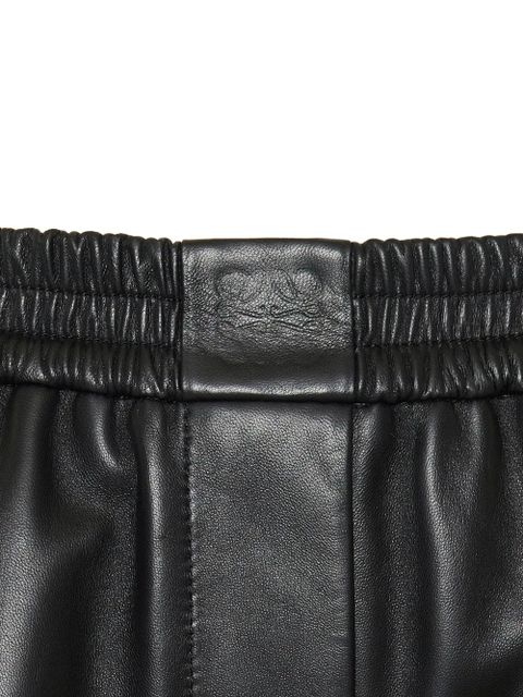 LOEWE elastic-waist leather trousers - Black