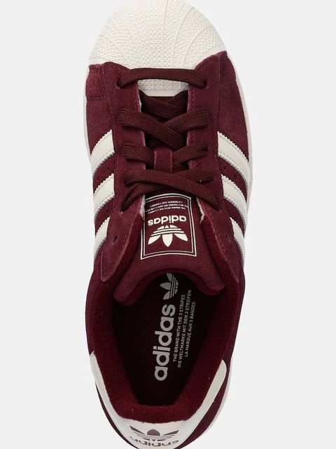 adidas Originals sneakersy zamszowe Superstar II damskie kolor bordowy HQ4913