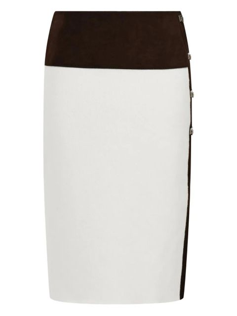 Ferragamo contrasting-panel buckled mini skirt - White - zdjęcie produktu nr 1