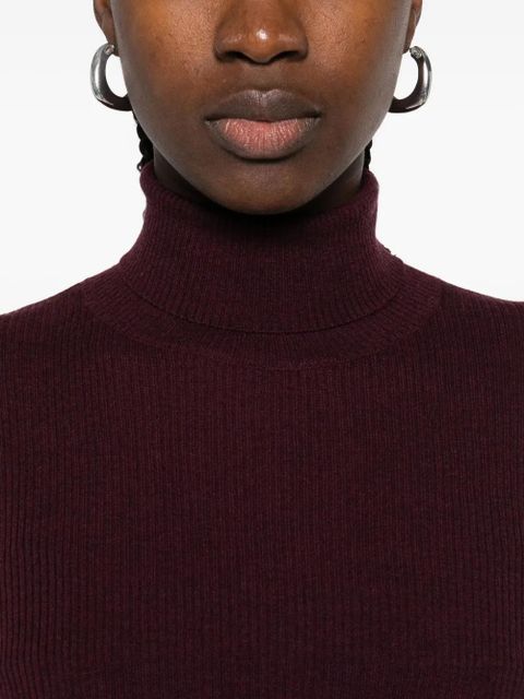 Maje ribbed turtleneck sweater - Red