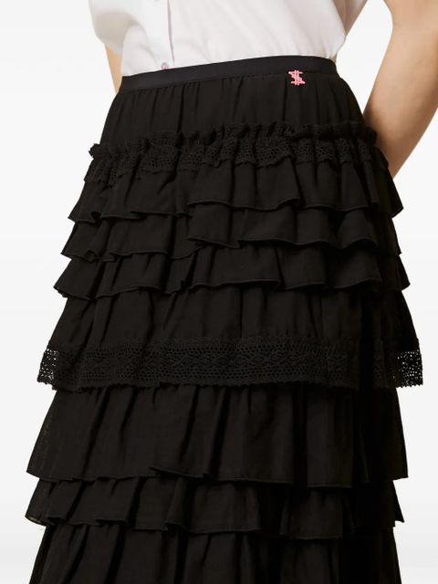 TWINSET ruffled lace skirt - Black