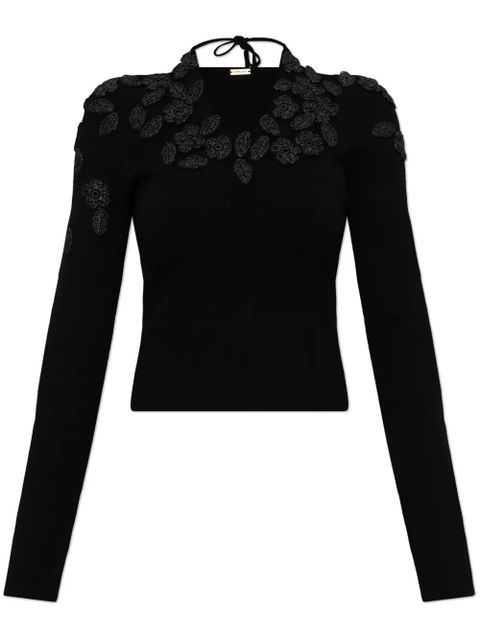 Cult Gaia floral-embroidered top - Black - zdjęcie produktu nr 1