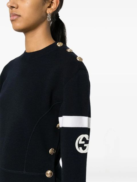 Gucci Interlocking G waffle-knit jumper - Blue