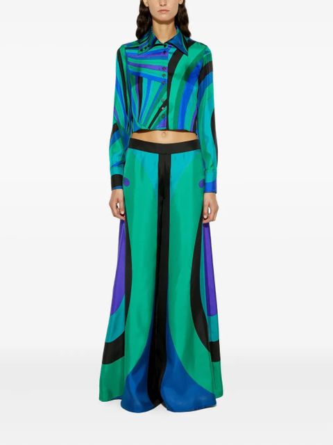 PUCCI Maddalena-print wide-leg trousers - Green - zdjęcie produktu nr 2