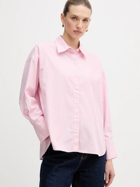 Barbour koszula z dodatkiem bawełny Rosie damska kolor różowy relaxed z kołnierzykiem klasycznym LSH1721 - zdjęcie produktu nr 1