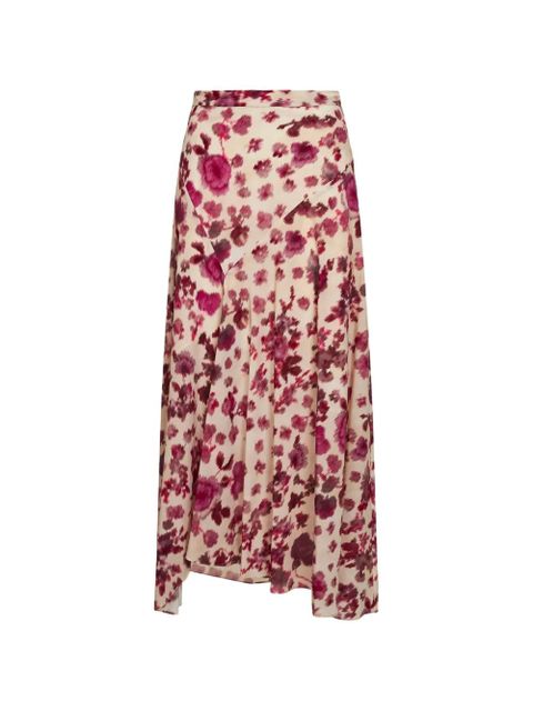 ISABEL MARANT rose-print asymmetric skirt - Neutrals - zdjęcie produktu nr 1