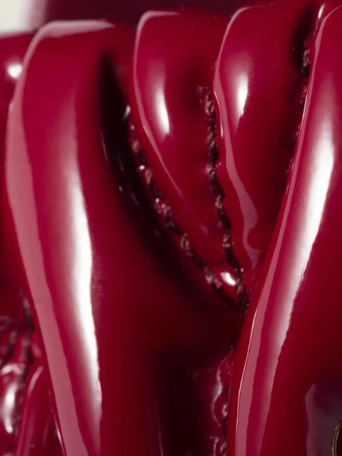 Miu Miu matelassé patent nappa leather mules - Red