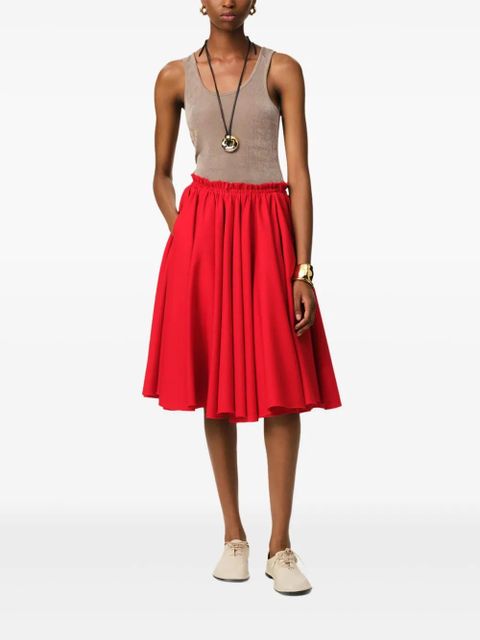 AMI Paris godet-detail midi skirt - Red