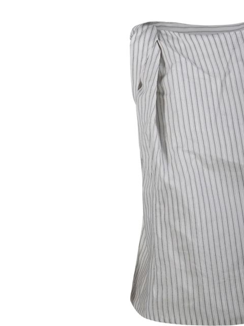 Róhe stripe-pattern draped top - White