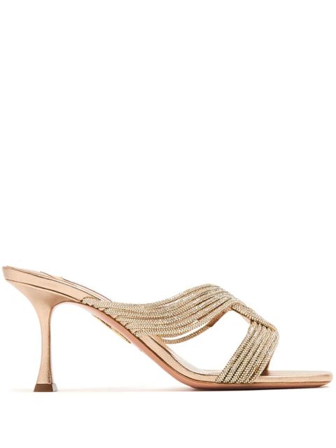Aquazzura Gatsby 75mm embellished mules - Neutrals - zdjęcie produktu nr 1