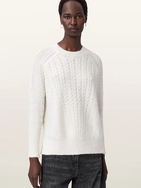 AllSaints sweter z dodatkiem moheru KIT damski kolor biały lekki W014KD - zdjęcie produktu nr 1