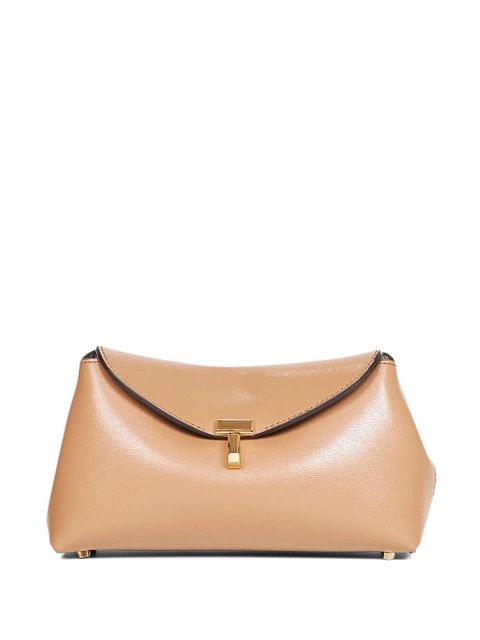 TOTEME T-lock foldover leather clutch bag - Brown - zdjęcie produktu nr 1
