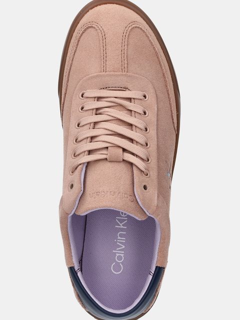 Calvin Klein sneakersy skórzane LOW PRO CUPS LACE UP kolor beżowy HW0HW02683