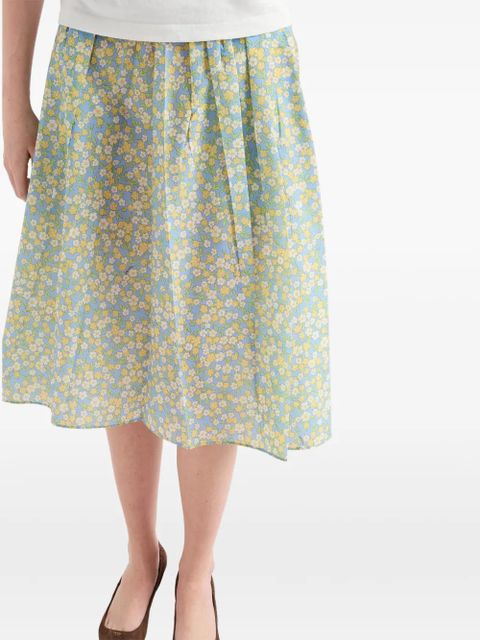 Prada full floral-print Re-Nylon skirt - Blue