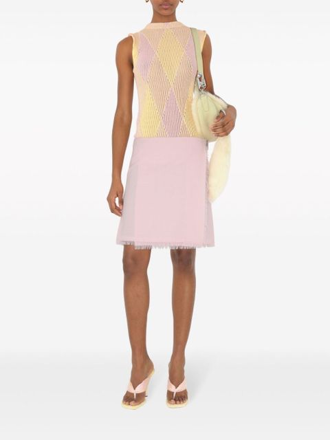 Burberry crew-neck argyle intarsia-knit top - Yellow