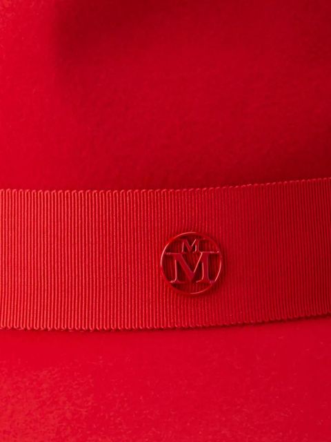 Maison Michel Henrietta ribbon-detailed hat - Red - zdjęcie produktu nr 2