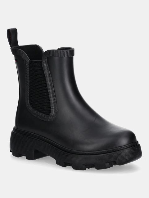 Tommy Hilfiger kalosze FLAG ANKLE RAINBOOT WARM LINING damskie kolor czarny FW0FW08974 - zdjęcie produktu nr 1