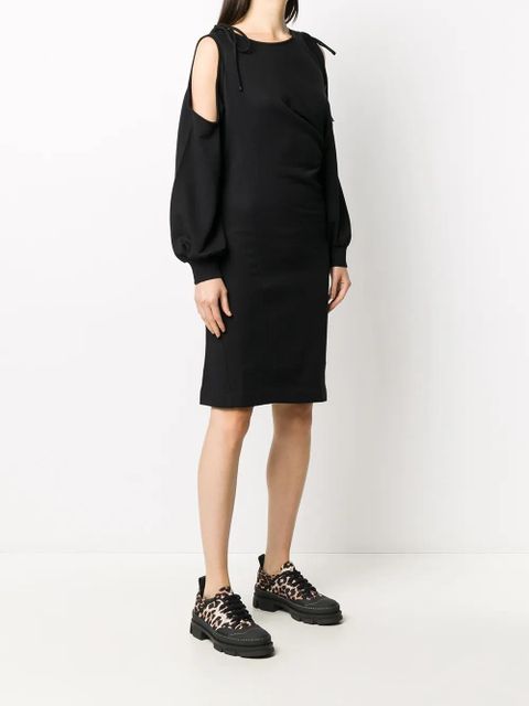 Diesel twist-draped cold-shoulder dress - Black