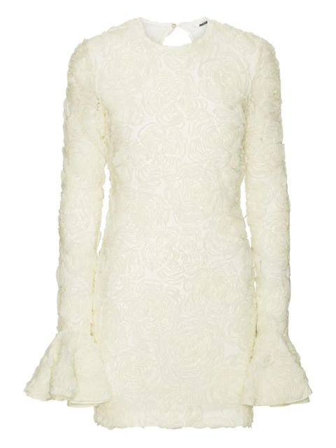 ROTATE BIRGER CHRISTENSEN rose-embellished bell-sleeve mini dress - White - zdjęcie produktu nr 1