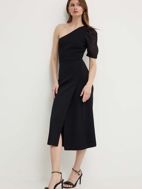 Morgan sukienka RMABELA kolor czarny midi rozkloszowana