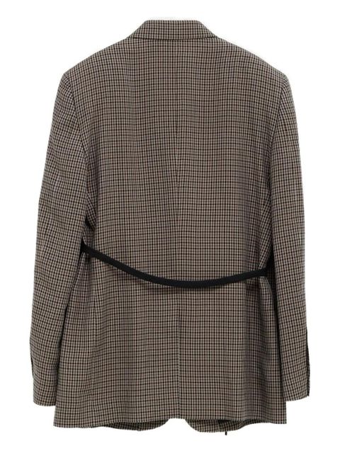Balenciaga checked tie blazer - Neutrals - zdjęcie produktu nr 2