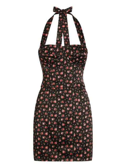 Dolce & Gabbana floral-print mini dress - Black - zdjęcie produktu nr 1