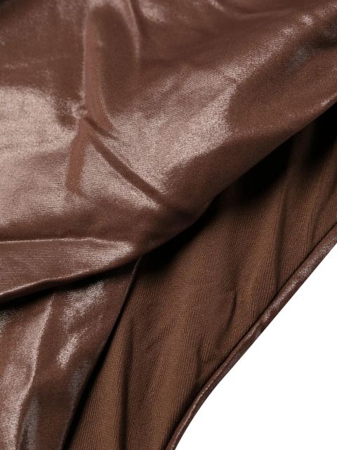 The Attico faux-leather bikini set - Brown