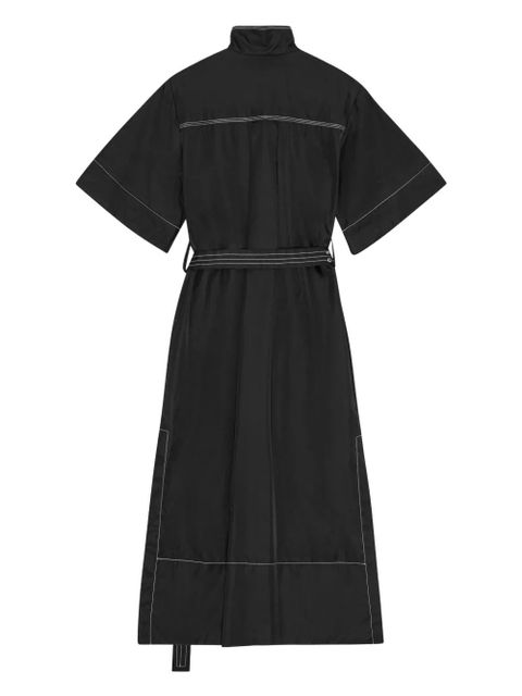 GANNI high-collar belted shirt dress - Black - zdjęcie produktu nr 2