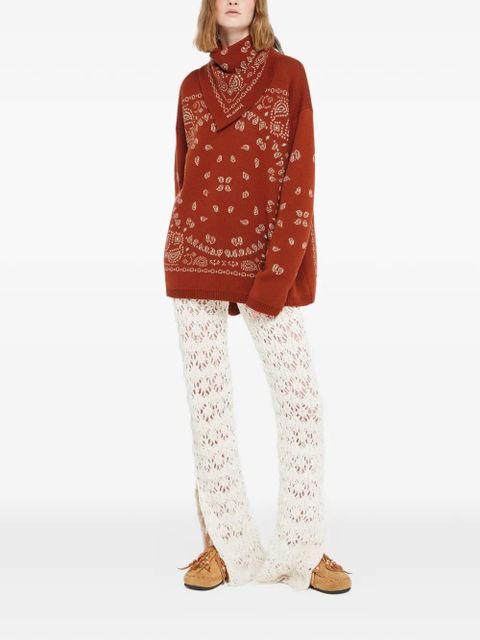 Alanui bandana jacquard sweater - Brown