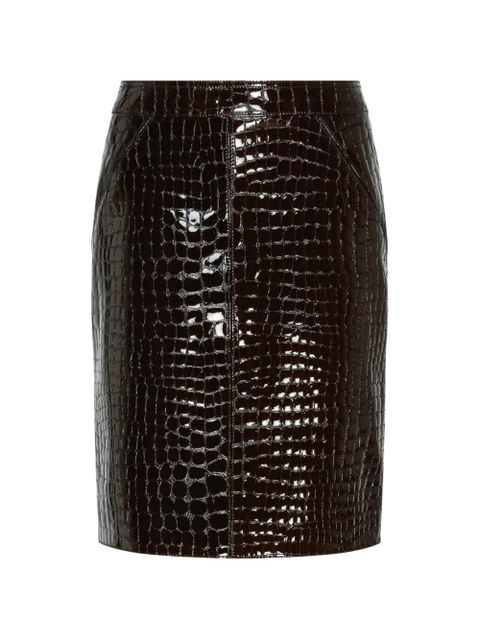 TOM FORD embossed leather skirt - Brown - zdjęcie produktu nr 1