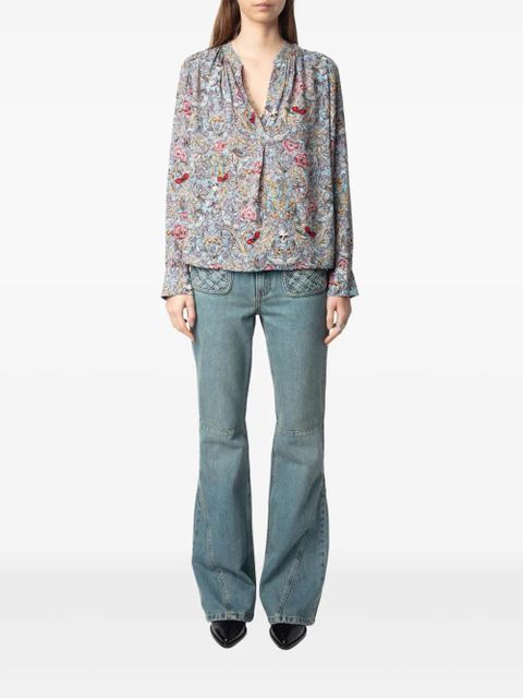 Zadig&Voltaire Tink floral-print blouse - Blue