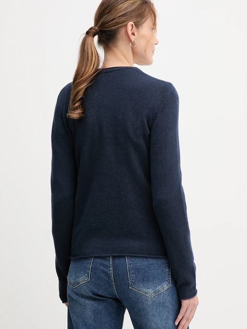 Tommy Hilfiger sweter wełniany damskie kolor granatowy lekkie WW0WW40264