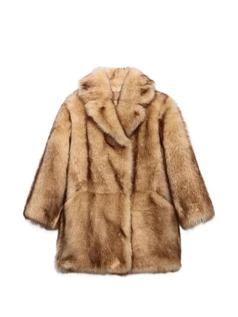 Prada shearling caban coat - Brown - zdjęcie produktu nr 1