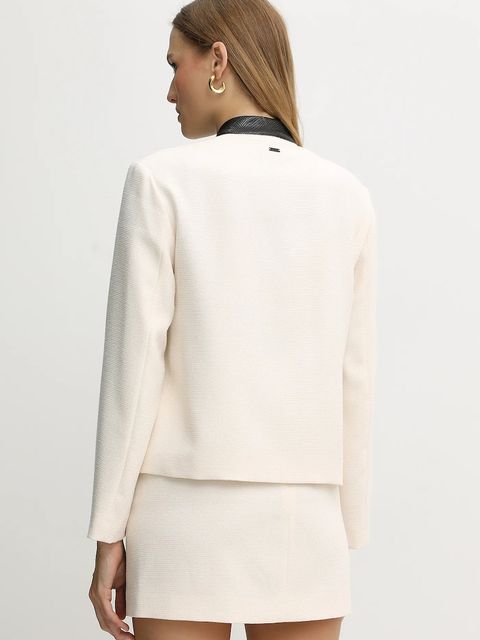 Armani Exchange marynarka kolor beżowy jednorzędowa wzorzysta XW001697 AF16209