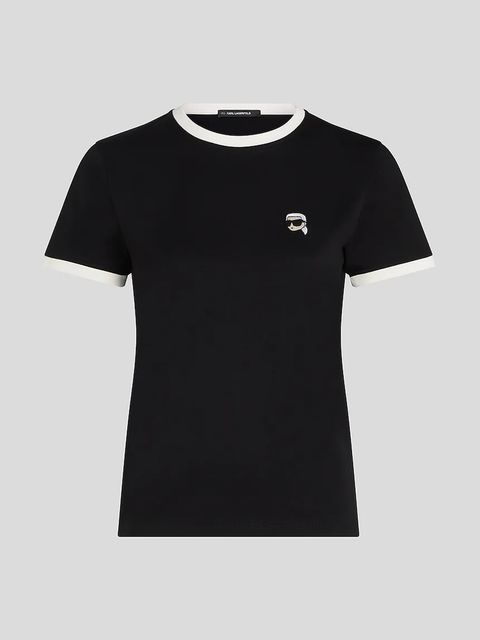 Karl Lagerfeld t-shirt bawełniany IKON damski kolor czarny A3W17078