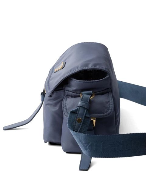 Prada Explore medium Re-Nylon shoulder bag with flap - Blue
